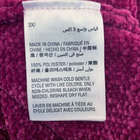 Plus Size Fuchsia Rib Knit Chenille Scoop Neck Sweater, 3X - Picture 10 of 11